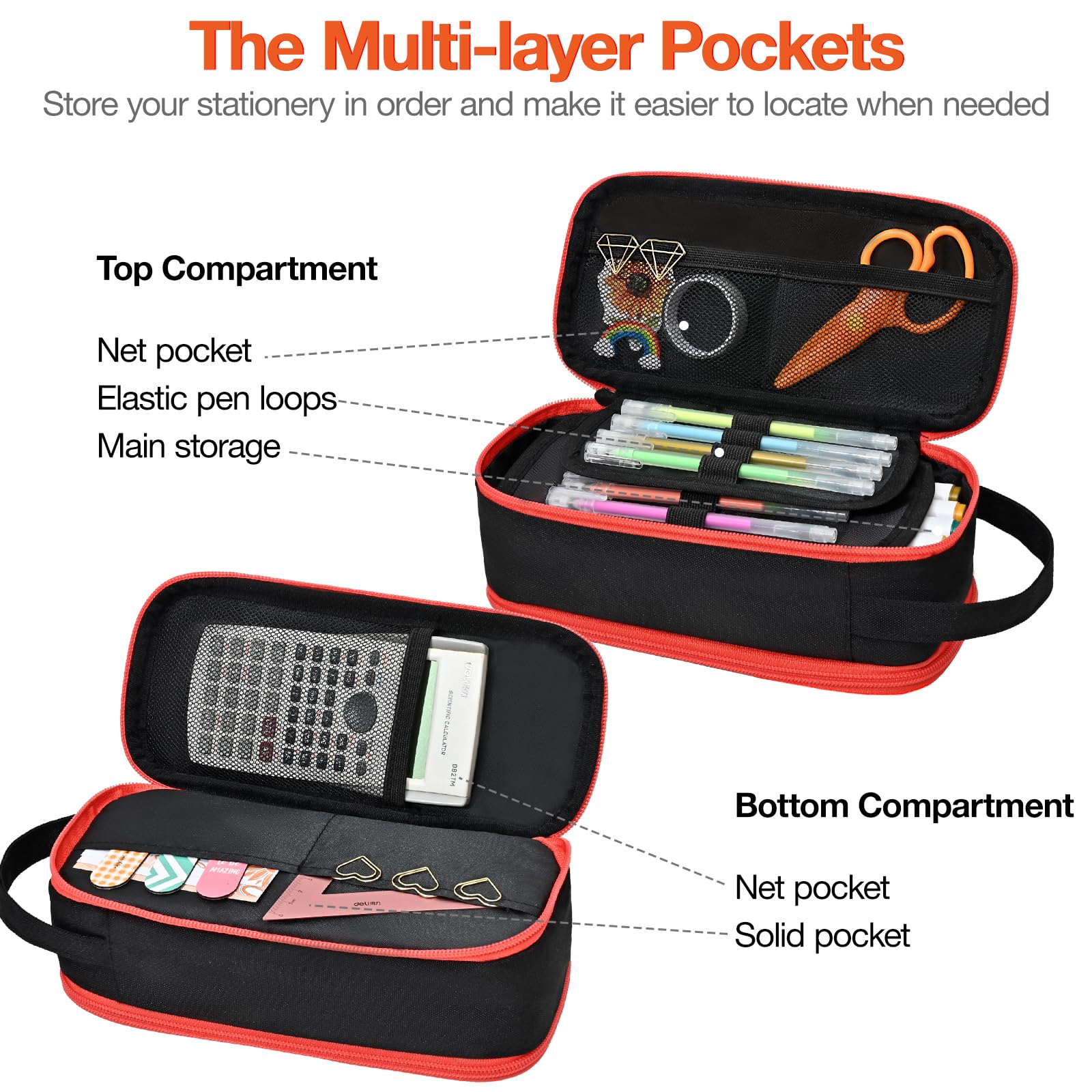 Beaulyn Gamer Pencil Case for Boys - Large Pencil Pouch with Zipper Compartment, Portable Gaming Pen Bag Pencil Box Organizer for School Boy Kids