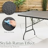 CHRISTOW Garden Table and Chairs Set 6 Seater Rattan Effect Folding Patio view 4
