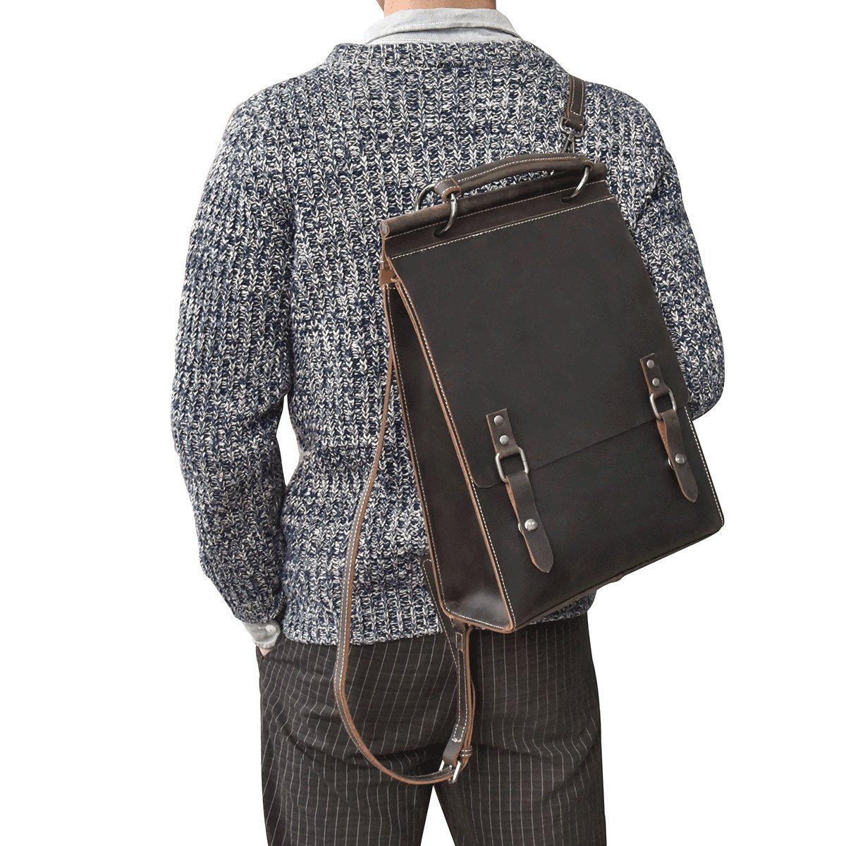 サイズ 光沢牛革 バッグパック 通勤 オイルレザー 手提げ鞄 B078rh6j1s 男女兼用 ダークブラウン レディース 人気鞄 3way リュックサック メンズ 本革 自立可 通学 メンズ 格安即決