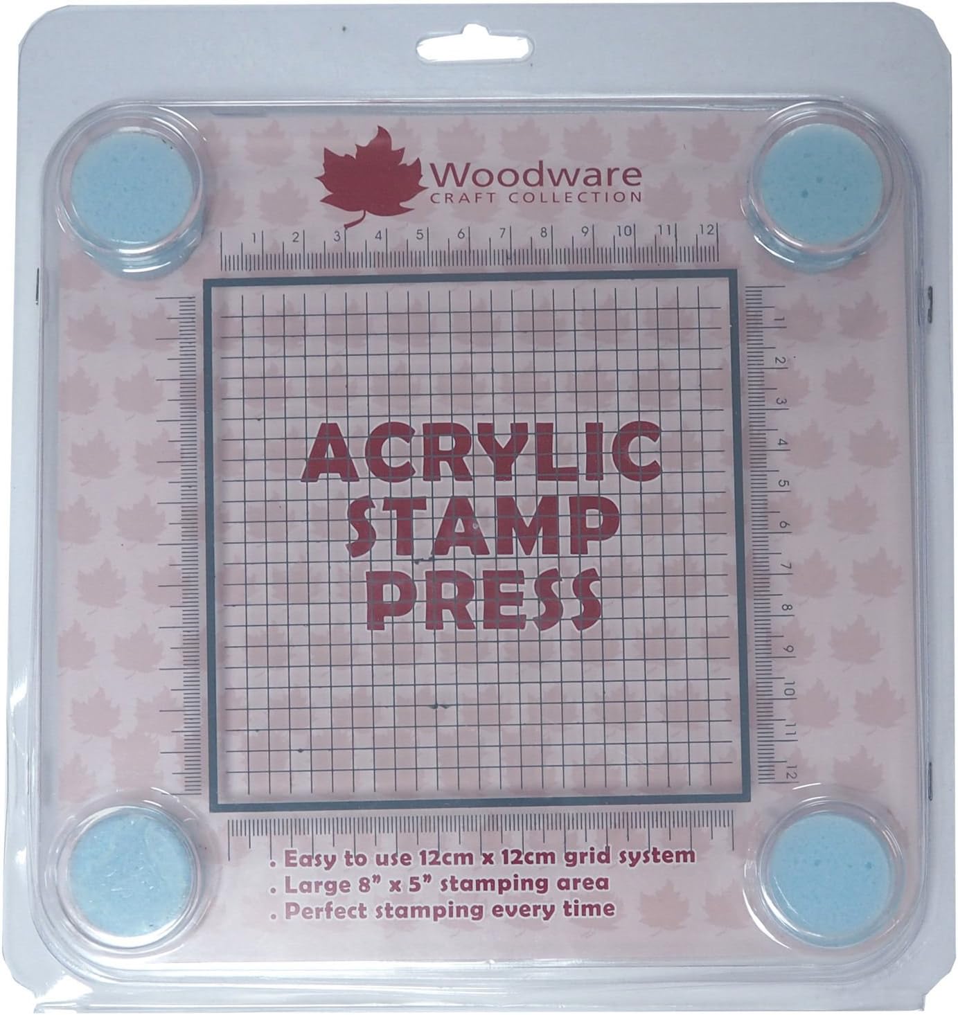 Woodware Acrylic Stamp Press, 12cm x 12cm Grid