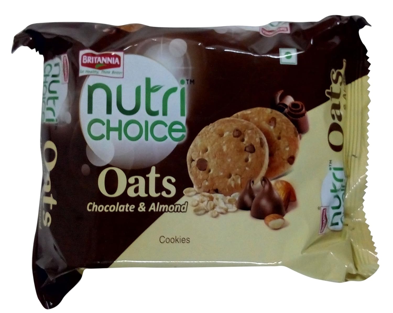 Britannia Nutri Choice Oats Cookies Chocolate & Almond, 150g Pack