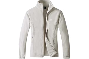 GIMECEN Women's Lightweight Full Zip Soft Polar Fleece Jacket Outdoor Recreation Coat With Zipper Pockets