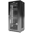 Sysracks - Server Rack - Wall Cabinet - 27U Wall Mount Rack on Casters Enclosure with Fans - Audio Rack - Network Rack - 24 Inch Depth AV Cabinet - Wheels - PDU - Shelf - Locking Cabinet - Black