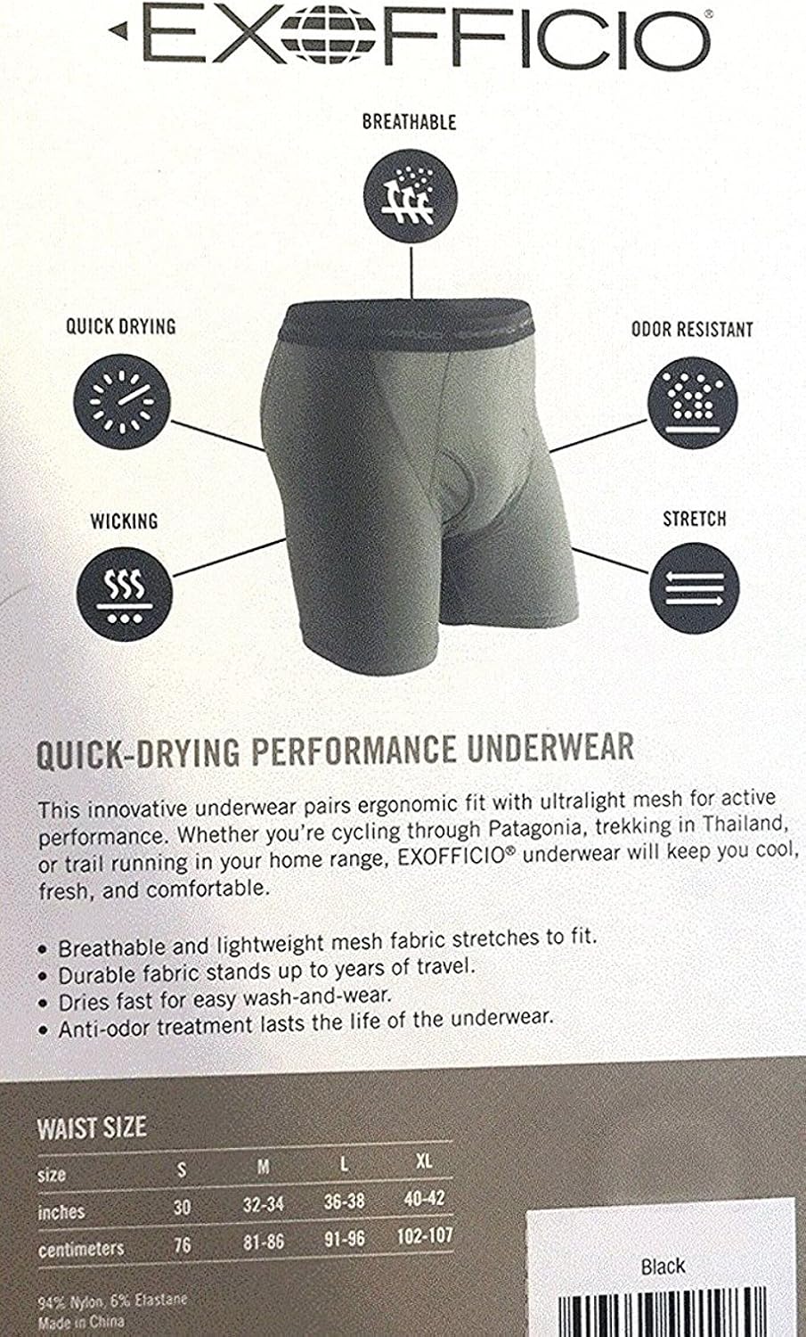 ExOfficio Men's Give-N-Go Boxer Brief 3 Pack: Clothing
