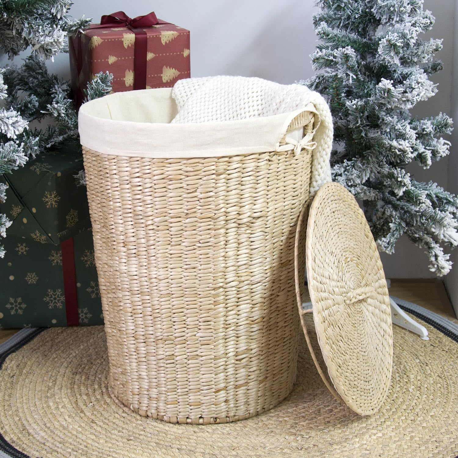 Mua Handmade Wicker Laundry Basket with Lid,Hand-woven Laundry Hamper