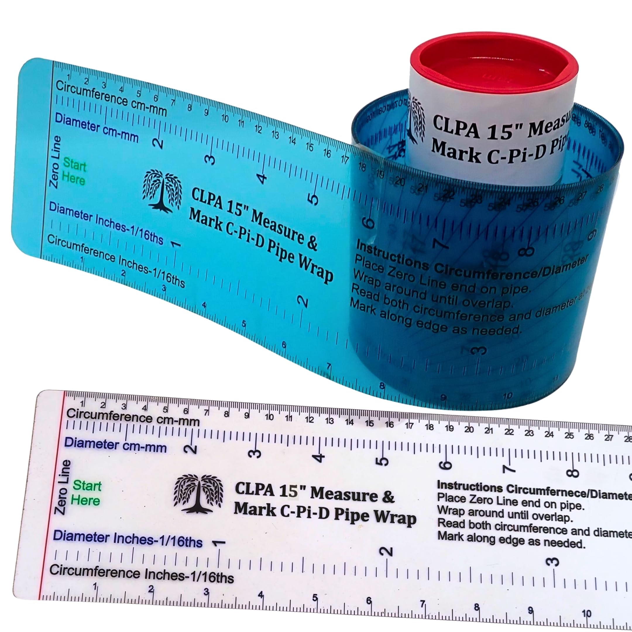 Pipe Wrap — Wrap-Around Pipe Marking Tool — Fits up to 15" Diameter — Pipe Cutting Guide and Pipe Measuring Tool — Plumbers and Trades — Made in Australia