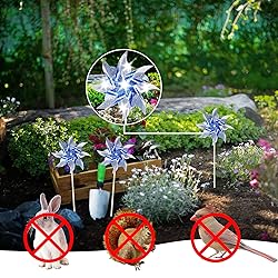 10 Pack Reflective Pinwheels for Yard and