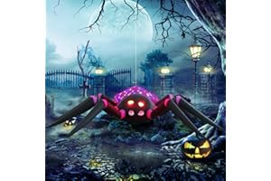HZGDEJTG 12ft Purple Spider Halloween Inflatable Outdoor Decoration, Yard Decorations with LED Lights for Outdoor Lawn, Garden, Home Holiday Party