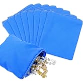 8 Pcs Zippered Silver Storage Bags 5.9 x 5.9 Inch Anti Tarnish Jewelry Zippered Pouches Jewelry Storage Protector Bags for Necklace Bracelet Earrings