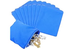 FDCLIXUVOL 8 Pcs Zippered Silver Storage Bags 5.9 x 5.9 Inch Anti Tarnish Jewelry Zippered Pouches Jewelry Storage Protector Bags for Necklace Bracelet Earrings