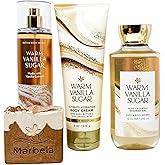 Bath & Body Works Warm Vanilla Sugar - Trio Gift Set - Fine Fragrance Mist, Body Cream and Shower Gel With a Yamma Jamma Bar Soap.