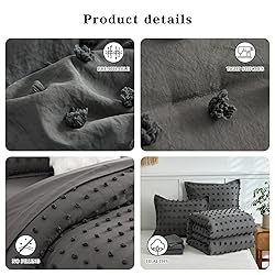 7 Pieces Tufted Dots Bed in a Bag Queen Comforter