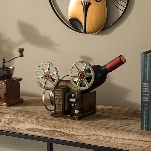 Decorative Bronze Metal Vintage Single Bottle Film Projector Wine