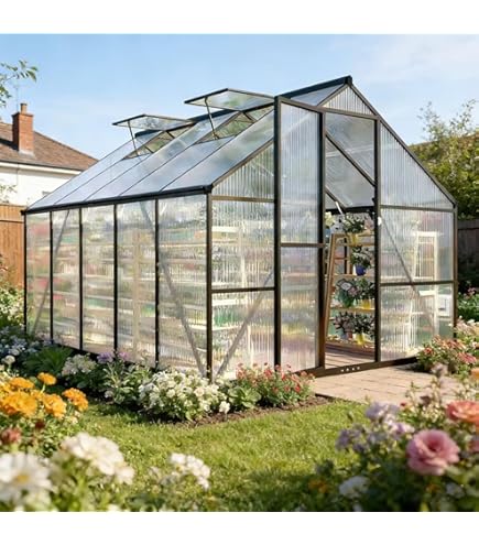 Amazon.com : Monticello MONT-12-BK Greenhouse, 8' x 12', Black