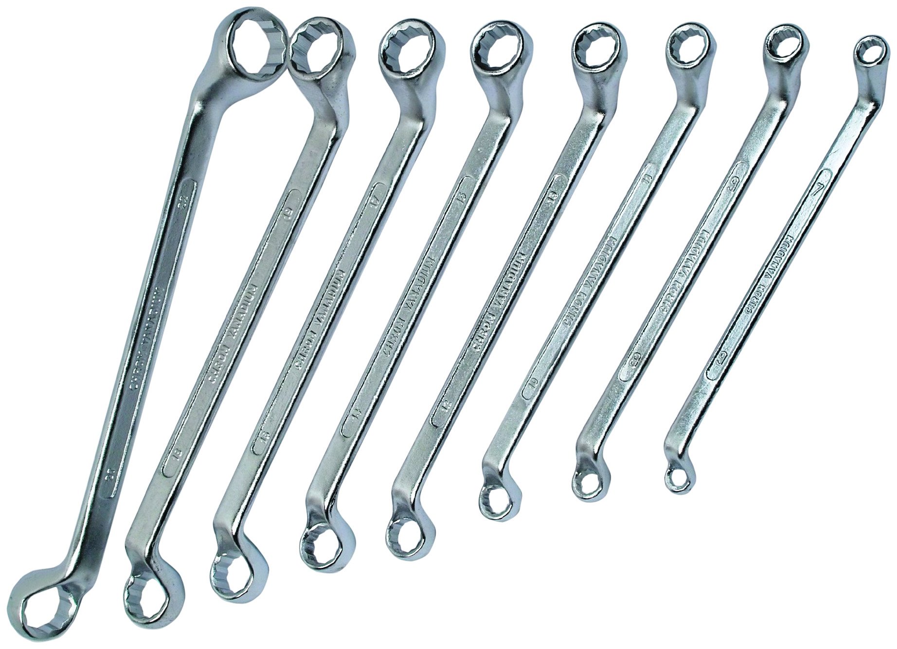 Mannesmann TÜV/GS CV 6-22 mm Ring Spanner Set (8 Pieces)