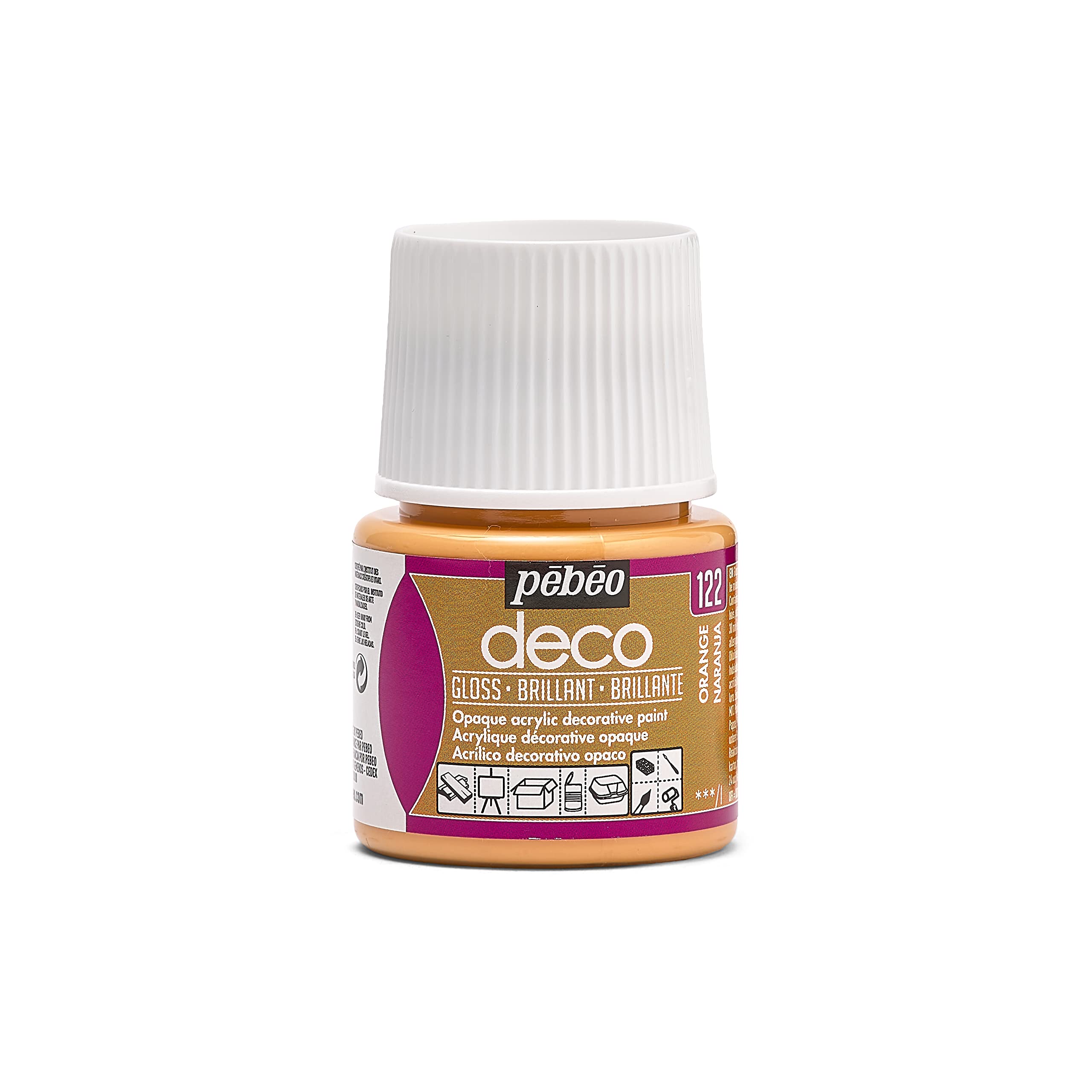Pebeo Deco Bright Paint, Orange, 45 ml