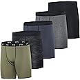 Real Essentials 5 Pack: Mens Compression Shorts - Quick Dry Performance Active Underwear (Available in Big & Tall)