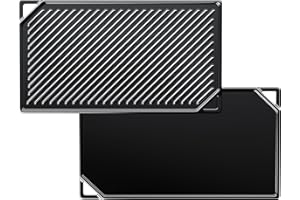 Hisencn Porcelain-Enameled Cast Iron Griddle Pan for Stove Top, No Need Preseason Reversible Flat Top Griddle, Double Burner Griddle for Gas Grill, BBQ Griddle for Outdoor Grill, 2 Packs