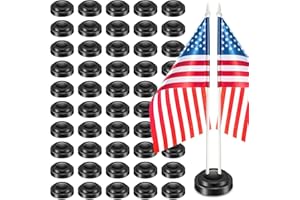 DoubleFill 24 Pcs Mini Flag Holder 2 Hole Miniature Flag Stand Desk Flag Holder Plastic Table Flag Stand Base for Party Company Office Centerpiece Country 4 x 6 Inch Stick Flags Decoration