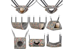 Hedgeink Ferret Hammock 8 Pack Guinea Pig Hammock Washable Rat Chinchilla Hammock Hamster Cage Accessories Cozy Ferret Bed Toys for Small Animals Pet Sugar Glider