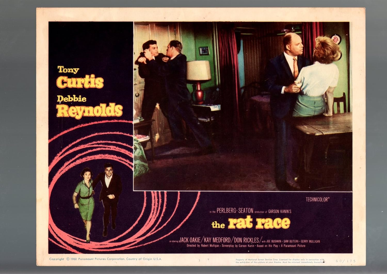 Amazon Com Movie Poster The Rat Race Lobby Card 1960 3 Tony Curtis Debbie Reynolds G Vg Entertainment Collectibles