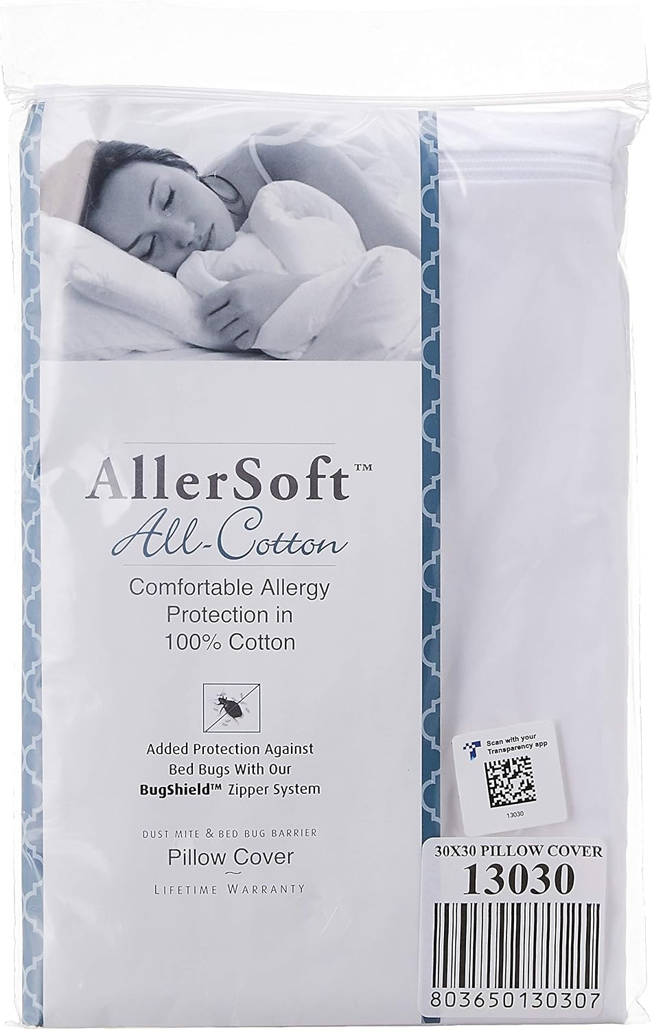 Allersoft Square Cotton Pillow Cover, 30 By 30-Inch (803650130307)