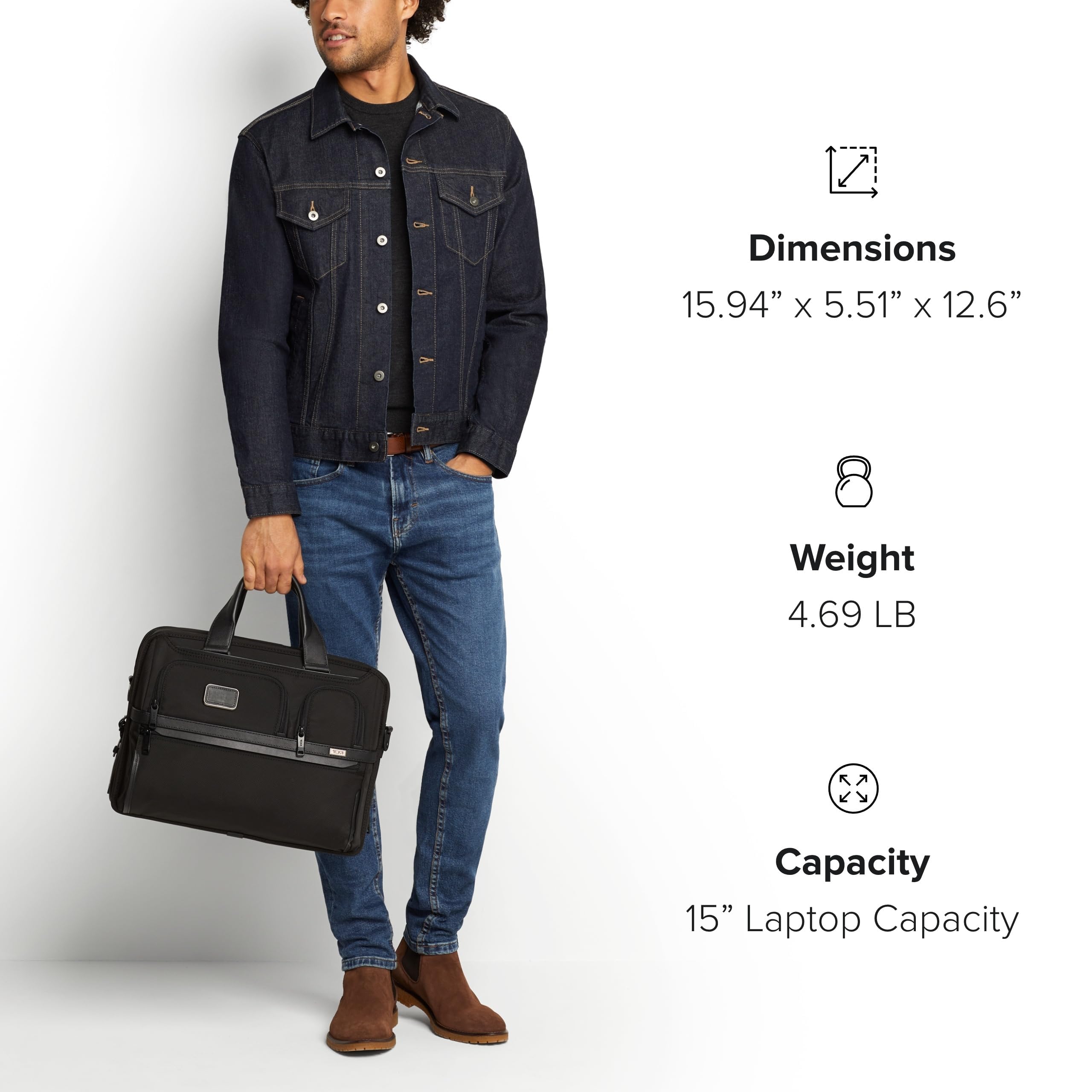 TUMI Alpha Expandable Organizer Laptop Briefcase - 15-Inch Laptop Briefcase Organizer for Men & Women - Travel Laptop Bag