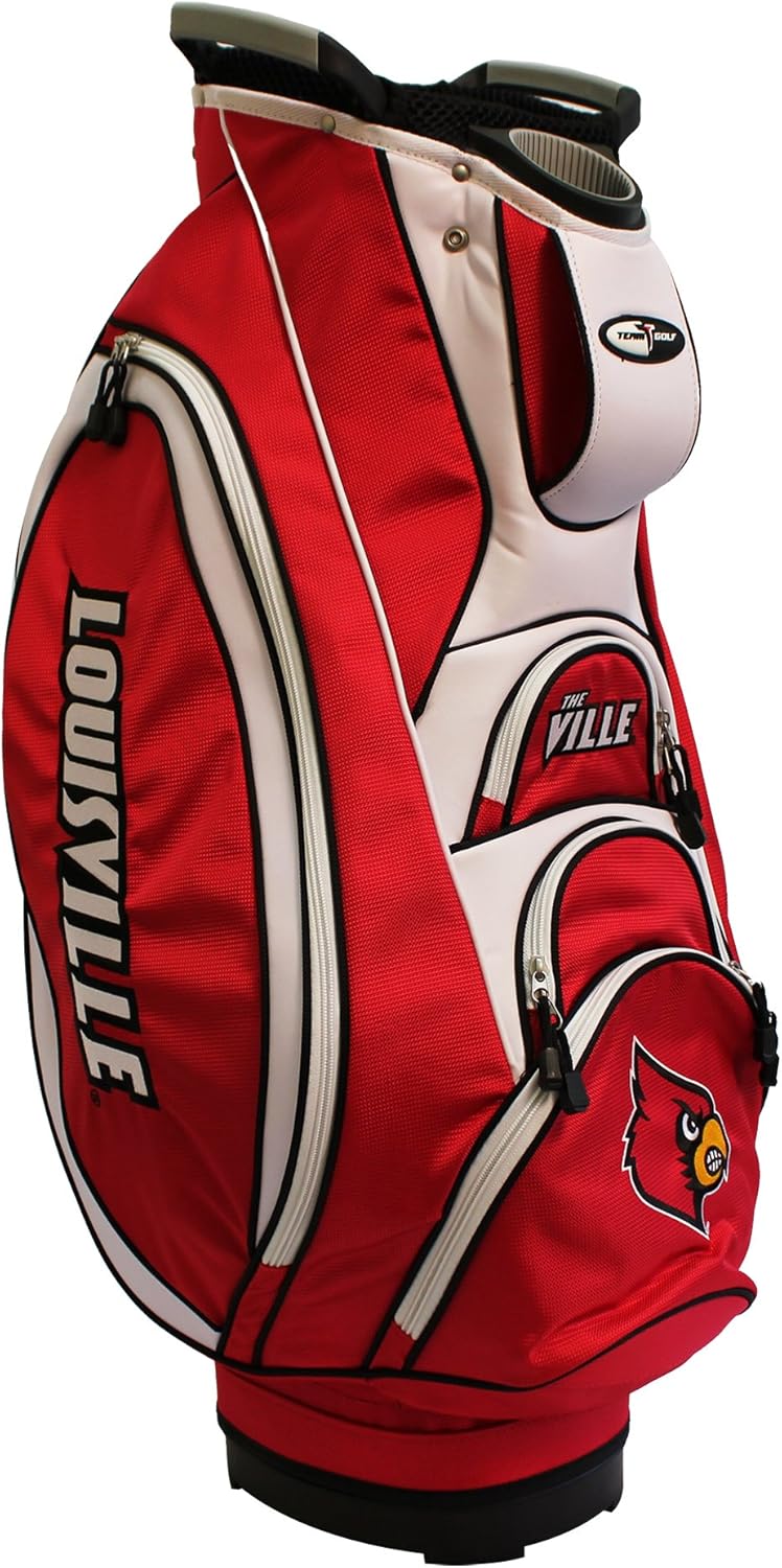 Team Golf NCAA Ohio State Buckeyes Victory Golf Cart Bag, 10-way Top with Integrated Dual Handle & External Putter Well, Cooler Pocket, Padded Strap, Umbrella Holder & Removable Rain Hood : Sports & Outdoors
