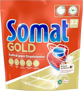 Somat 12 Gold Multi Aktiv, Spülmaschinentabs, Jahresvorrat, 176 (8 x 22) Tabs, Extra-Kraft gegen Eingebranntes und Glanz-Effekt
