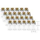 Bold Star 24 Small Glass Vial Bottles with Corks Kit - Use For Crafts, Beads, Party Favors, Apothecary Jars, Micro Terrarium Plants, Message in a Bottle Necklace - Incl. Bottleneck Collars and Rings