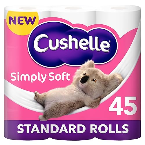 Cushelle Simply Soft Toilet Roll, 45 Standard Rolls