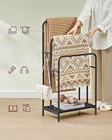 VASAGLE Freestanding Towel Rack 3-Tier 50x30x100 cm with Shelf Ebony Black view 4