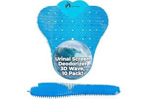 ECO FRESH Extra Large Urinal Screen Deodorizer 10 pack of 3D Wave – Anti-Splash Urinal Cake infused with Essential Oils for Long Lasting 30-Day Odor Control in Bathrooms Toilets Offices Schools, Ocean Breeze