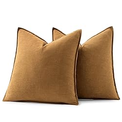 MIULEE Decorative Linen Pillow Covers 20x20 Inch