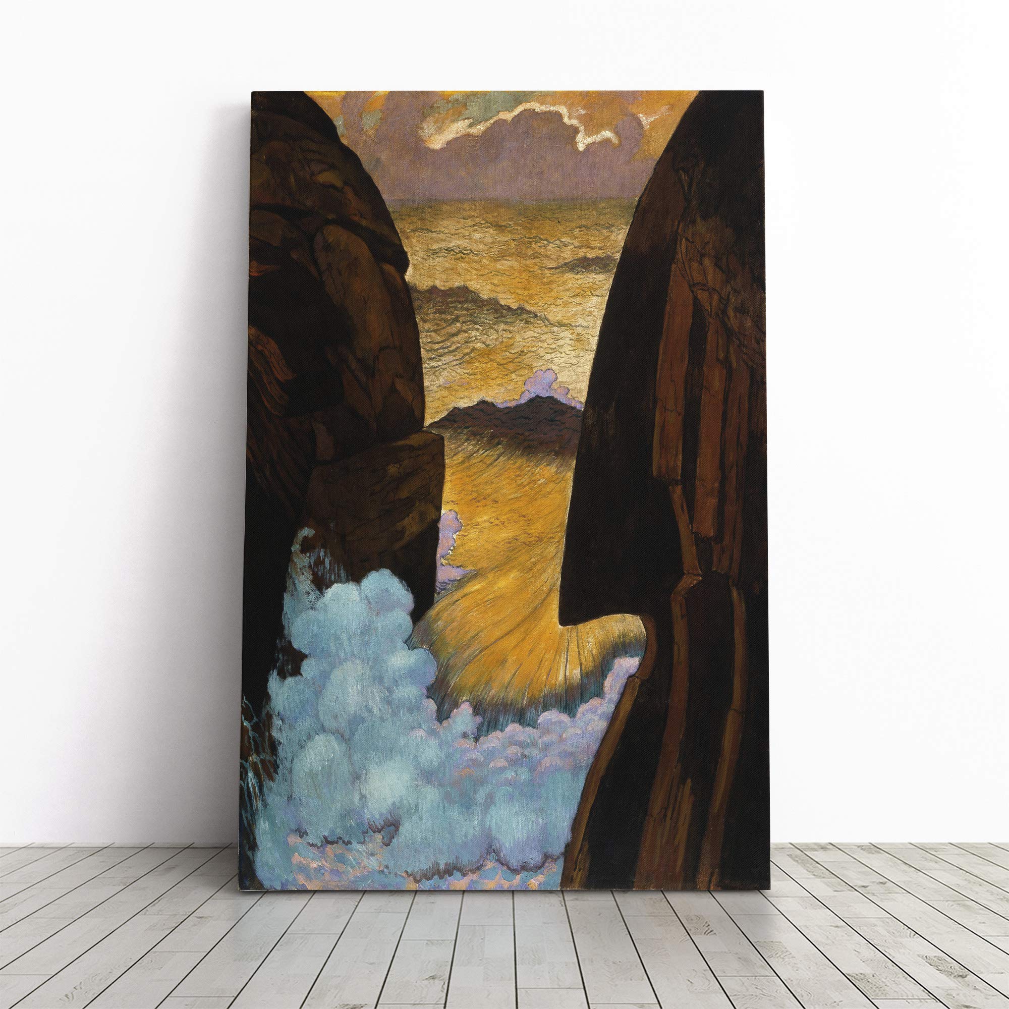 Georges Lacombe Vorhor The Green Wave Canvas Print | Gallery Wrapped 30mm Frame Wall Art | 20x14 inches | Ready to Hang | Modern Seascape Picture | Living Room Bedroom Lounge Office