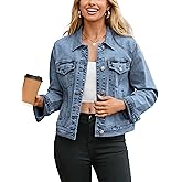 Glamaker Womens Jean Jacket 2026 Basic Trendy Long Sleeve Denim Jackets Button Down Fitted Western Coat with Pockets