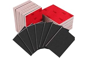 Necosthua 20PCS 3 x 4 Inch 400 Grit Sanding Sponge, Ultra Fine Sanding Sponges Pads, Soft Foam Hand Sanding Block Dry Wet Sandpaper Blocks for Model Drywall Metal Wood Furniture Polishing