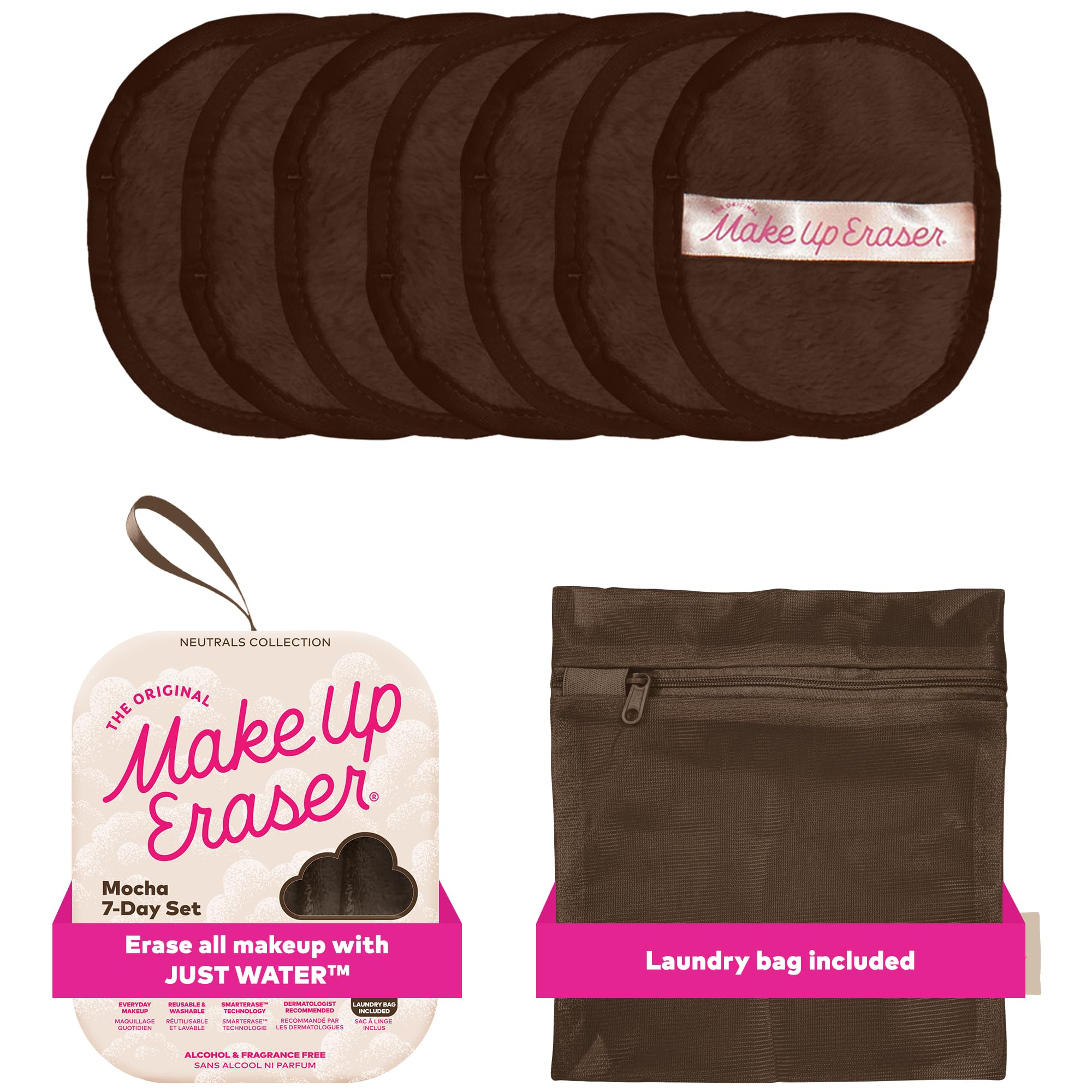 The Original MakeUp Eraser, 7-Day Set, Erase All Makeup with Just Water, Including Waterproof Mascara, Eyeliner, Foundation, Lipstick, Sunscreen, and More! 7ct
