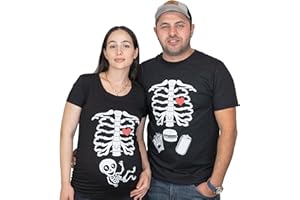 Maternity Halloween Skeleton T-Shirts Couple X-ray Baby Pregnancy Tee Mens Burger Food Funny Tshirts