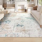 Homcomodar Large Beige Rug 122x170cm Non Slip Low Pile Abstract Floor Carpet view 8