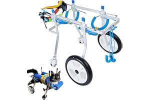 HobeyHove Adjustable 4-Wheel Large Dog Cart/Wheelchair, for Front Or Back Legs Large Dog Wheelchair，Light Weight, Easy Assemble Light Weight, Easy Assemble(7-Size)(XL)