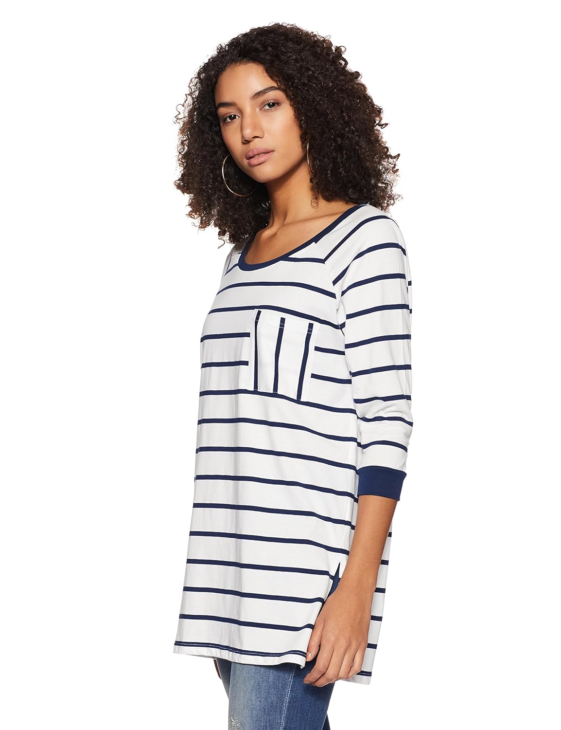 symbol amazon brand women's striped loose fit t-shirt