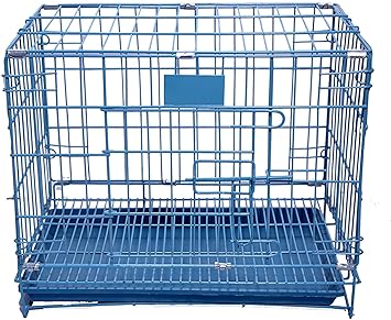 Smarty Pet Paws For A Cause Dog Cage Blue Imported 24 Inch Small With Removable Tray