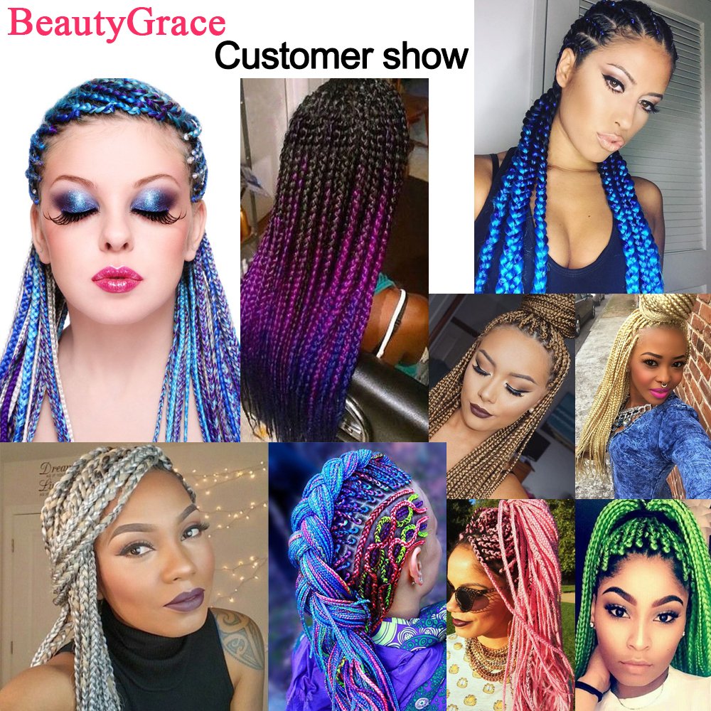Beautygrace 5 Packs Afro Jumbo Braiding Hair Extensions Kanekalon