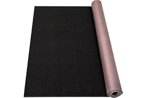 Grefinity Marine Carpet, 5 FT x 15 FT Black Indoor/Outdoor Rug 0.2" Thick TPE Backed Non-Slip Boat Carpet Roll for Home, Pati
