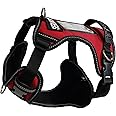 ActiveDogs Service Dog Vest No Pull Harness - Adjustable No Choke Service Dog Harness for XL Dogs with Service Dog Patch, Control Handle, ID Window, D-Rings & Reflective Padding - Red, 31"-44"