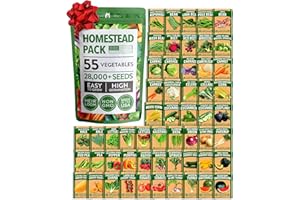 HOME GROWN 55 Vegetable Seeds Pack 28,000+ Non-GMO Heirloom Seeds for Planting Vegetables, Survival Seed Vault, Garden Kit for Spring Fall Winter, Gift for Gardeners