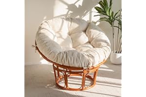 HIGOGOGO Papasan Chair Cushion with Tufted Corduroy Cover (Without Chair), 48 x 48 Inch Supportive Overstuffed Chair Cushion,