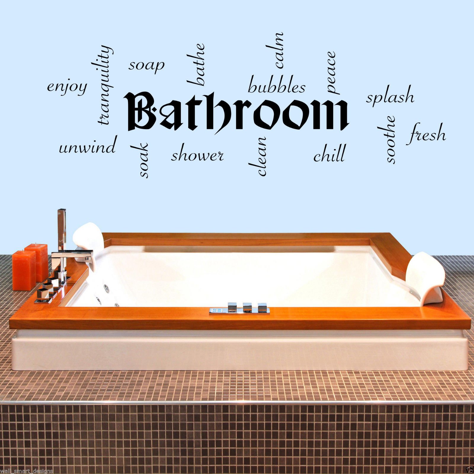 Bathroom Relax Unwind Refresh Wall Art Sticker Lounge Quote Decal Mural Transfer WSD413 — image 1