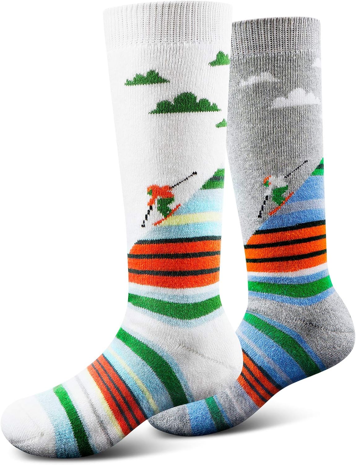 Ski Socks Kids Winter Warm Thermal Snow Socks, Skiing Snowboarding